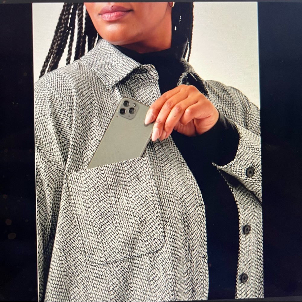 Athleta Textured Shirt Jacket - Size 3X - Picture 2 of 14